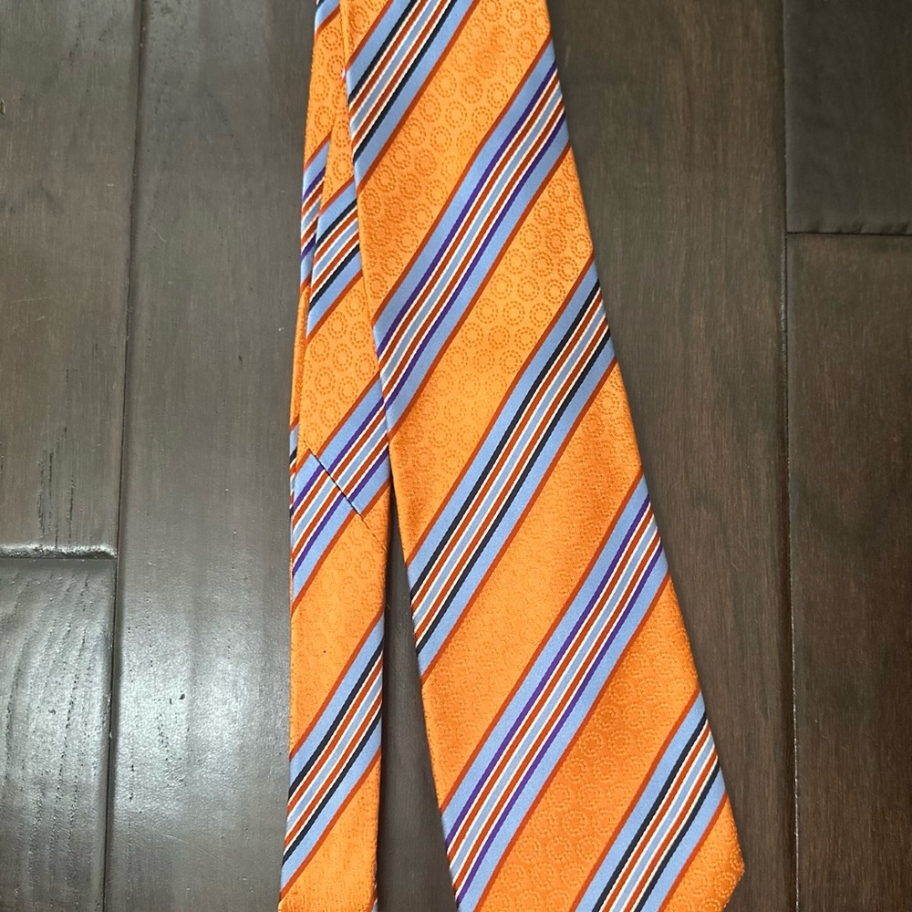 Steve Harvey Orange & Blue Striped Men's Tie